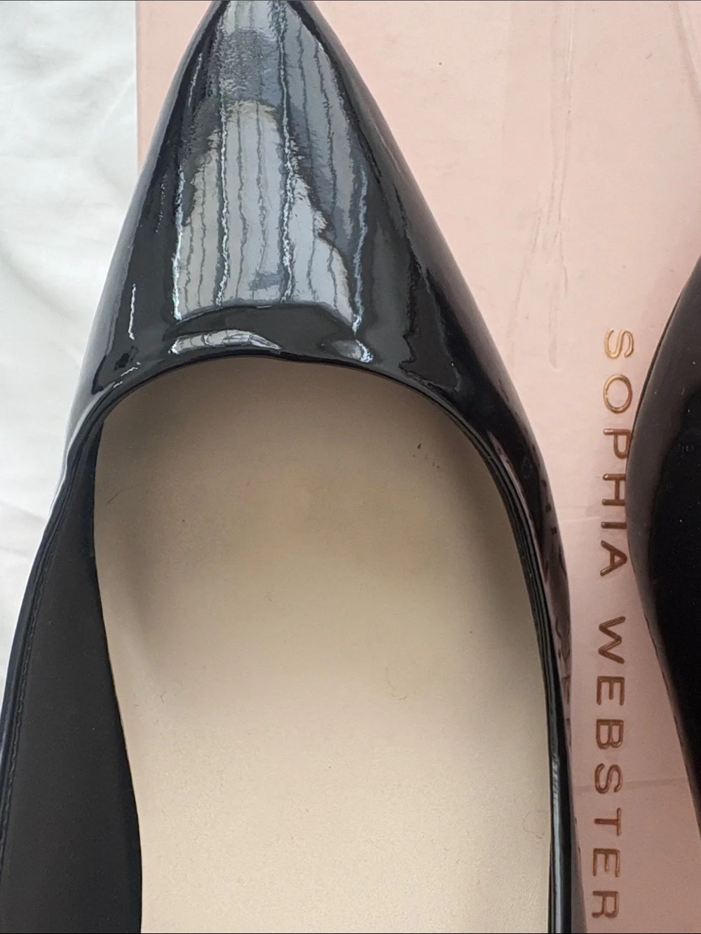 Sophia Webster Black Patent Pointed Toe Flats